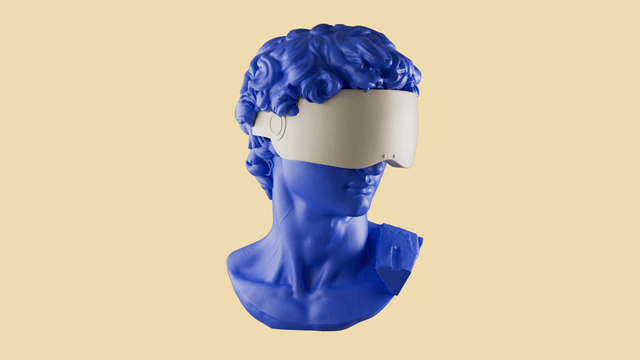 Futuristic Color-Shifting 3D Head Rotation